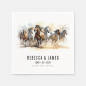 Rustikale Wildpferde Reittiere Hochzeit Serviette (Vorderseite)