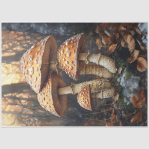 Rustikale Wildpilzcluster-Illustration Seidenpapier