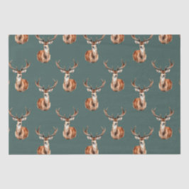 Rustikale Wildtiere Grüne Wasserfarbe Seidenpapier