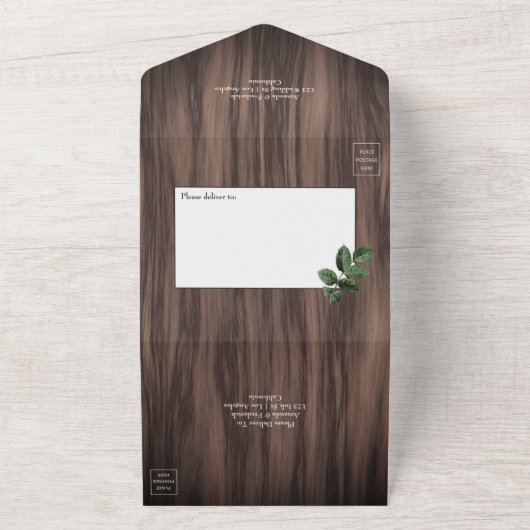 Rustikale Wildwälder Hochzeit in einem I All In One Einladung (Außenbereich)