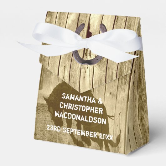 Rustikale Wildwest Cowboy-Hochzeit Geschenkschachtel (Vorderseite)