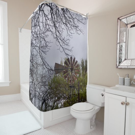 Rustikale Windmühle Duschvorhang (Beispiel)