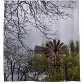 Rustikale Windmühle Duschvorhang (Vorderseite)