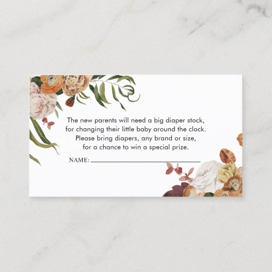 Rustikale Windschutzscheibe Babydusche Visitenkarte (Rückseite)