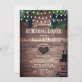 Rustikale Wine Barrel Probe Abendessen Einladung (Vorderseite)