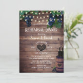 Rustikale Wine Barrel Probe Abendessen Einladung (Stehend Vorderseite)