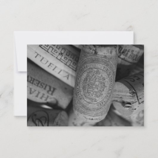 Rustikale Wine Cork Hochzeit Einladung (Rückseite)