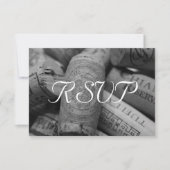 Rustikale Wine Cork Wedding RSVP mit 3 Betten (Vorderseite)