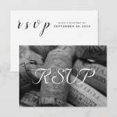 Rustikale Wine Cork Wedding RSVP mit 3 Betten Karte (Vorne/Hinten)