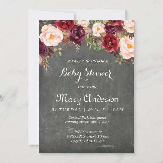 Rustikale Winter Baby Dusche einladen Einladung (Vorderseite)