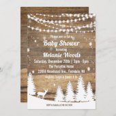 Rustikale Winter Baby Dusche Einladung (Vorne/Hinten)