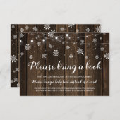 Rustikale Winter Baby-Dusche für ein Buch Begleitkarte (Vorne/Hinten)