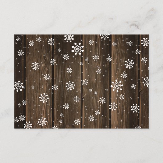 Rustikale Winter Baby-Dusche für ein Buch Begleitkarte (Rückseite)