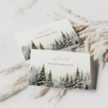 Rustikale Winter Baby Registrierungskarte