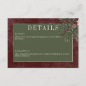 Rustikale Winter Berries & Pine Burgund Details Begleitkarte (Vorderseite)