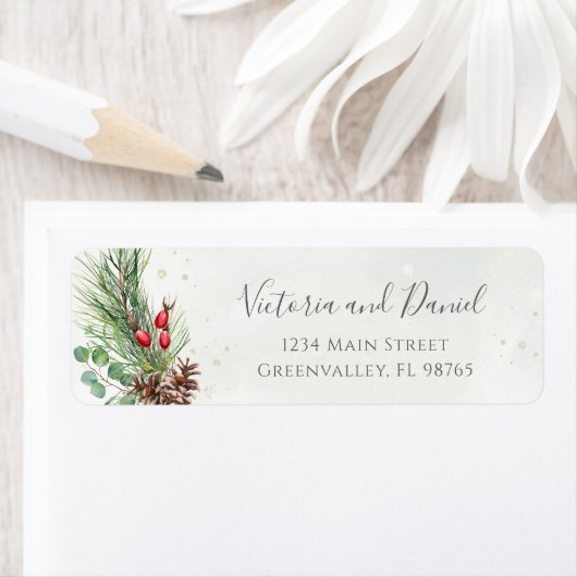 Rustikale Winter Berries Pine Cone Botanische Vege (Insitu)