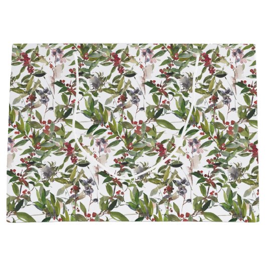 Rustikale Winter Berries Urlaub Große Geschenktasc Geschenktüte (Vorderseite)