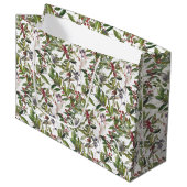 Rustikale Winter Berries Urlaub Große Geschenktasc Geschenktüte (Vorderseite Schrägansicht)