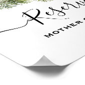 Rustikale Winter Berry Pine Grüne Hochzeit Poster (Ecke)