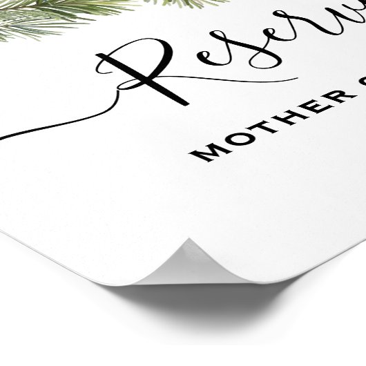 Rustikale Winter Berry Pine Grüne Hochzeit Poster (Ecke)