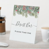 Rustikale Winter Berry Pine Grüne Hochzeit Sockelschild (In SItu)