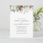 Rustikale Winter-Blume Einladung (Stehend Vorderseite)