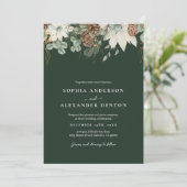 Rustikale Winter-Blume Einladung (Stehend Vorderseite)