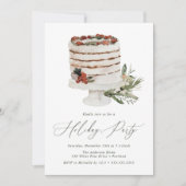 Rustikale Winter Cake Holiday Party Einladung (Vorderseite)
