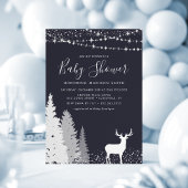 Rustikale Winter Deer Woodland Baby Dusche Einladung