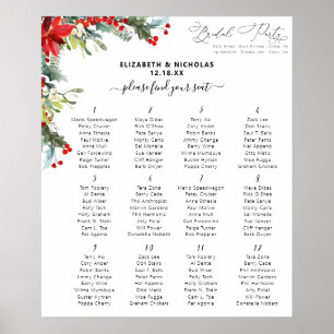 Rustikale Winter floral Hochzeitstisch Poster