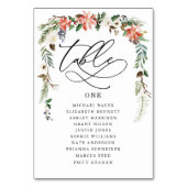 Rustikale Winter floral | Hochzeitstisch Tischnummer (Rückseite)