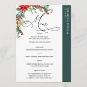 Rustikale Winter floral | Modernes Hochzeitsmenü Menükarte (Vorderseite)