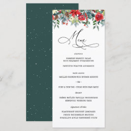 Rustikale Winter floral | Modernes Hochzeitsmenü Menükarte