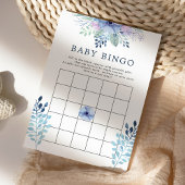 Rustikale Winter Floral Navy Baby Bingo Card Einladung