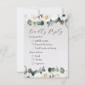 Rustikale Winter floral RSVP Karte (Vorderseite)