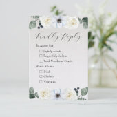 Rustikale Winter floral RSVP Karte (Stehend Vorderseite)