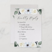 Rustikale Winter floral RSVP Karte (Vorne/Hinten)