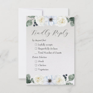 Rustikale Winter floral RSVP Karte
