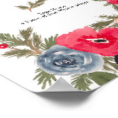 Rustikale Winter Floral Watercolor Gastgeschenke H Poster (Ecke)