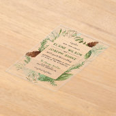 Rustikale Winter Foliage Pine Wedding Acryleinladungen (Ablage )