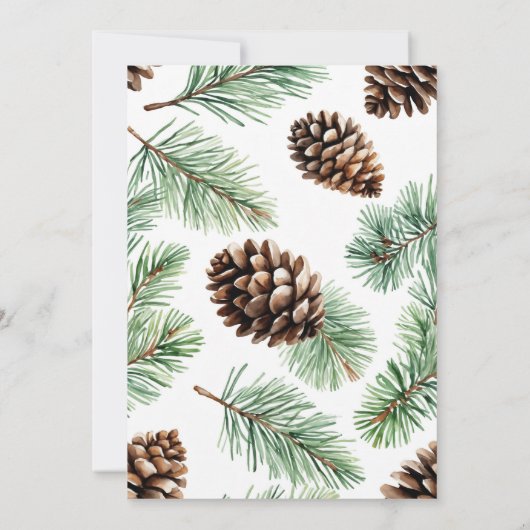 Rustikale Winter Foliage Pine Wedding Einladung (Rückseite)