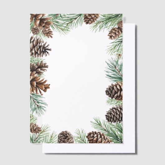 Rustikale Winter Foliage Pine Wedding Pergament Einladungen (Versetzt)