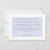 Rustikale Winter Frosty Blue & White Floral Weddin Dankeskarte (Rückseite)