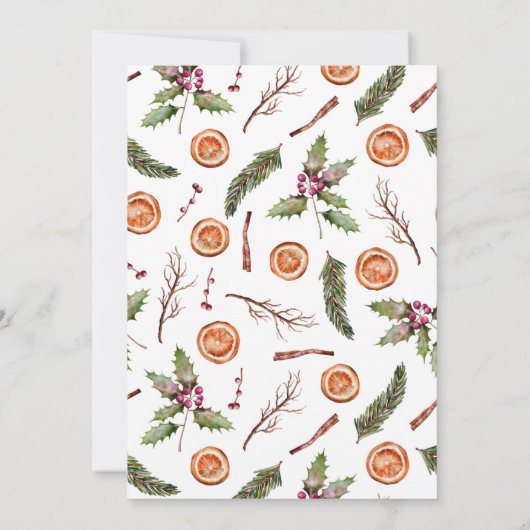 Rustikale Winter Greenery Kinderdusche Dankeskarte (Rückseite)