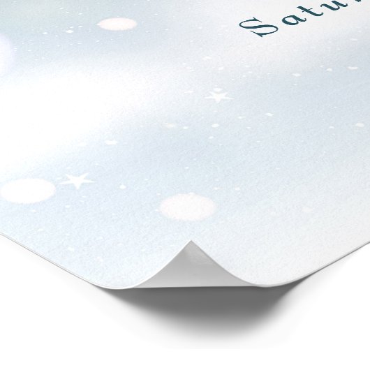 Rustikale Winter-Hochzeit Begrüßungszeichen Poster (Ecke)