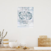 Rustikale Winter-Hochzeit Begrüßungszeichen Poster (Küche)