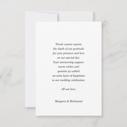 Rustikale Winter Hochzeit mit Flora Dankeschön Kar Dankeskarte (Rückseite)