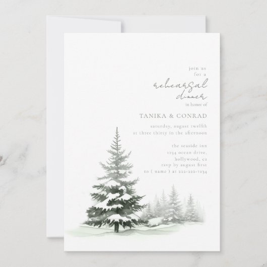 Rustikale Winter Hochzeit Probe Grün ID1049 (Vorderseite)