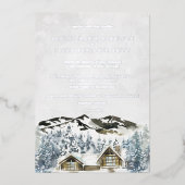 Rustikale Winter-Hochzeits-Einladung im Gebirge Folieneinladung (Vorderseite)