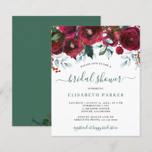 Rustikale Winter-Hochzeitsdusche-Einladung zum kle